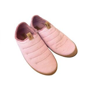 Olukai Lania Womens Canvas Lifestyle Slide Slippers Pink 8